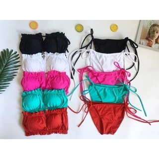 Bikini viền bèo cúp ngang(7 màu)