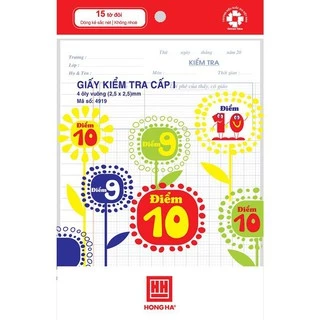 Giấy kiểm tra cấp 1 -4 ô ly Hồng Hà