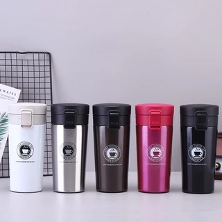 Cốc ly cafe Inox 304 hai lớp giữ nhiệt nắp kín dung tích 380ml