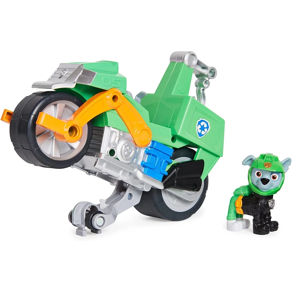 Xe đồ chơi Paw Patrol - Đội chó cứu hộ: Xe Rocky chạy bốc đầu Moto Pups hoặc xe tải (Rocky Deluxe Pull Back/Truck)