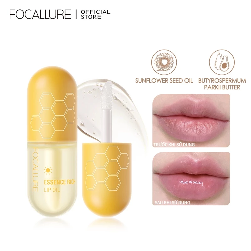 Dầu dưỡng môi FOCALLURE 20g tự nhiên làm mềm giảm nếp nhăn không thấm nước