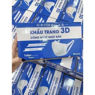 Hộp 50 cái Khẩu trang 3D mask công nghệ Nhật Bản giấy kháng khuẩn - CÔNG TY TULIPS