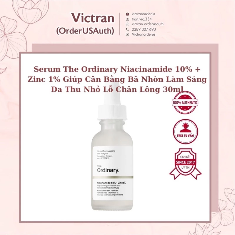 (Bản US) - Tinh chất giảm thâm mụn The Ordinary Niacinamide 10% + ZinC 1%