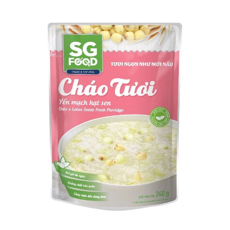 Cháo tươi chay hạt sen lá dứa 240gr HSD 10/2023