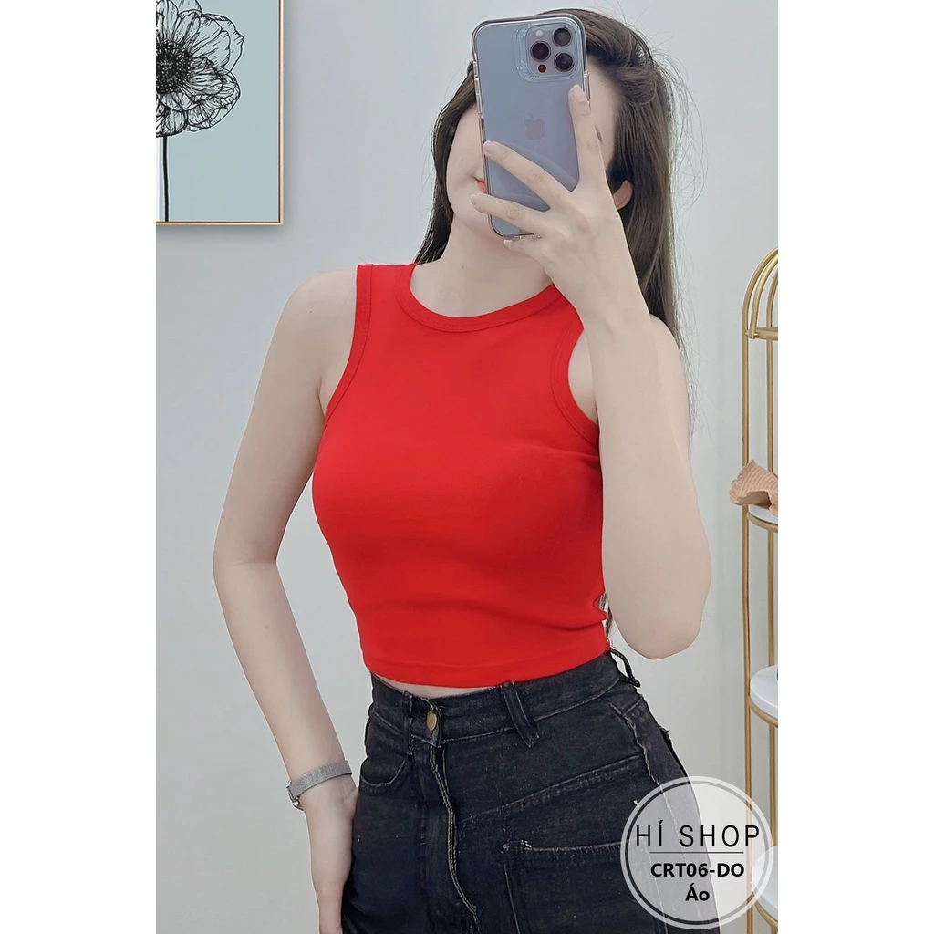 Áo Croptop ba lỗ nữ ngược ôm Body chất liệu thun cotton 100% co dãn mạnh - kvindstore08