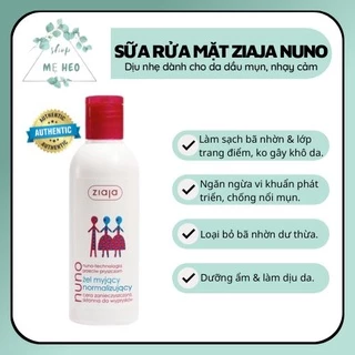 Sữa rửa mặt dành cho da dầu mụn Ziaja Nuno 200ml làm sạch dịu nhẹ & chống nổi mụn, phù hợp cho da nhạy cảm nhất