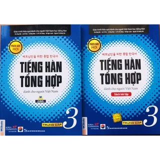 Sách - Tiếng Hàn Tổng Hợp Dành Cho Người Việt Nam Trung Cấp 3 bản 1 màu (SGK + SBT) + tặng kèm giấy nhớ MT