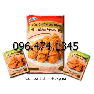 Combo Bột 1kg + 2 Gia vị 50gr làm Gà ngon như KFC (làm đc 4-5kg gà)