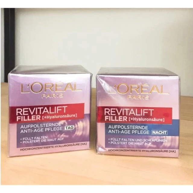 Kem dưỡng chống lão hóa da L’Oreal Paris Revitalift Filler [HA] Ngày/Đêm