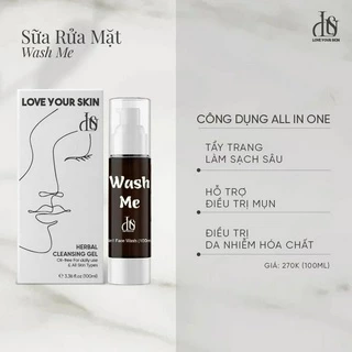 Wash me - LUS 100ml Sữa rửa mặt thảo dược giành cho mọi loại da phù hợp da mụn, yếu, lỗ chân lông to