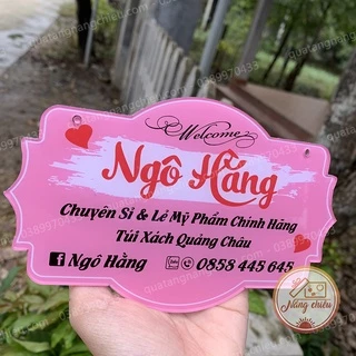 Bảng hiệu tên shop, định vị thương hiệu , Bảng shop giá rẻ nhất , chất liệu mica sáng bóng