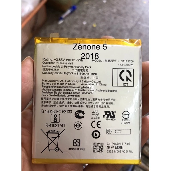 Pin zenfone 5 2018,C11P1708 mới zin bảo hành 3 tháng mới cứng nha các bác