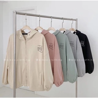 Áo Khoác Nỉ Hoodies Dây Kéo Zip In Hình BABYBOO Chất Vải Nỉ PE Mềm Mịn Siêu Đẹp Tay Bo Chun Mới