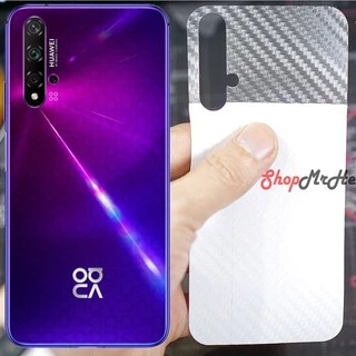 SKin Dán Mặt Sau Lưng Vân 3D Huawei Nova 5t - Honor 20 - Vân Carbon, Hình hộp, Nhám, Vân Da