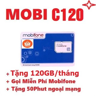 Sim 4G Mobifone C120 (C90N) Gọi Miễn Phí Nội Mạng Tặng 4GB/Ngày,Gọi Miễn Phi Liên Mạng 50 Phút