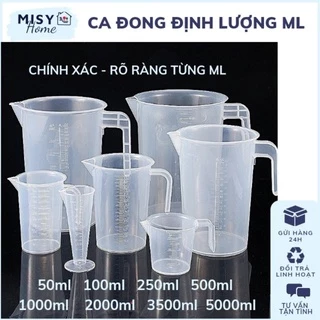 [Hàng dày] Ly cốc ca đong ml 50 100 250 500ml 1, 2, 5 lít định lượng có chia vạch nhựa 1000ml 2000ml 5000ml Misy Home