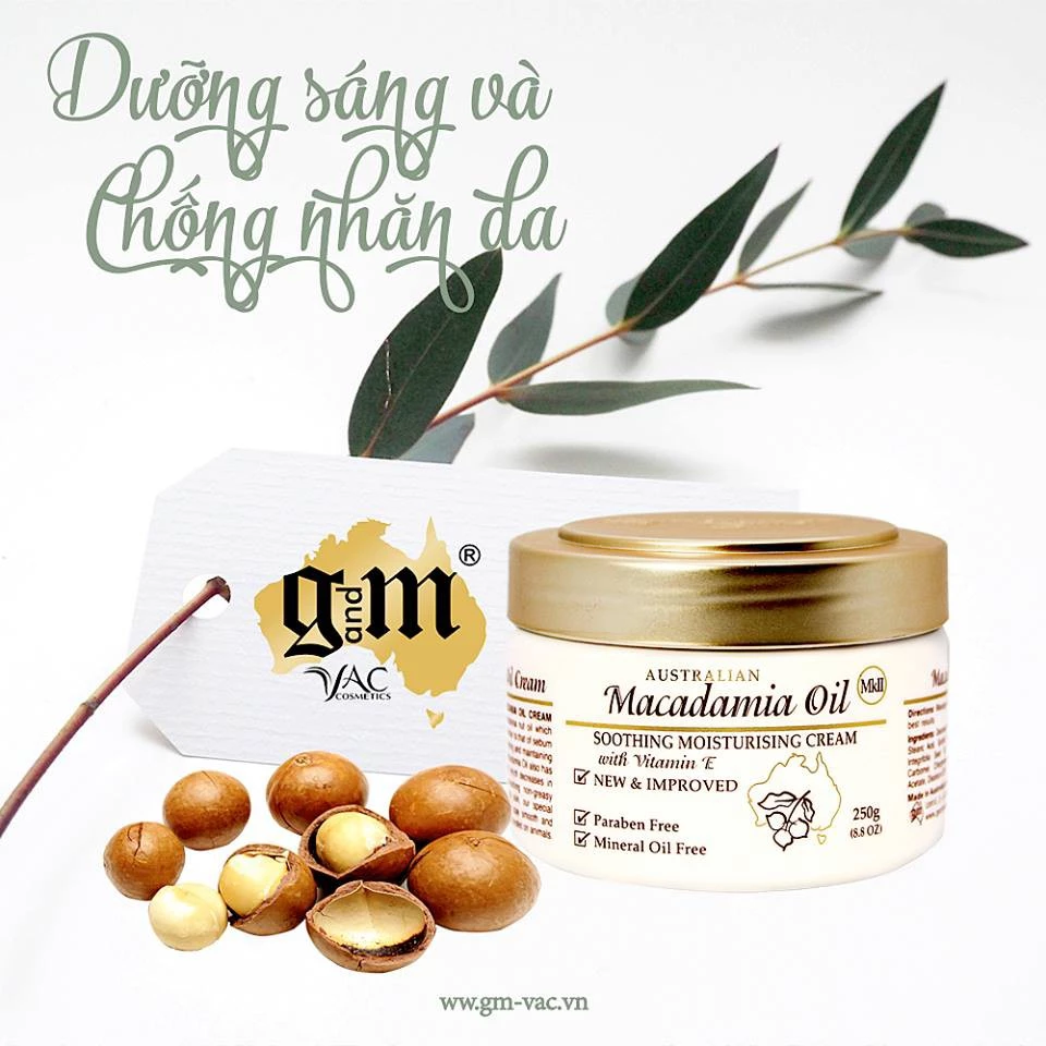 Kem dưỡng mềm da tinh dầu hạt Macca MKII- GM COSMETICS VIETNAM- Macadamia Oil Soothing Moisturizing Cream MKII