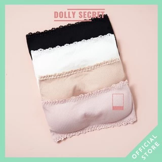 Áo lót nữ không dây len tăm viền ren hoa có 3 nấc cài đệm mỏng không dây chống tuột cao cấp DOLLY SECRET A02