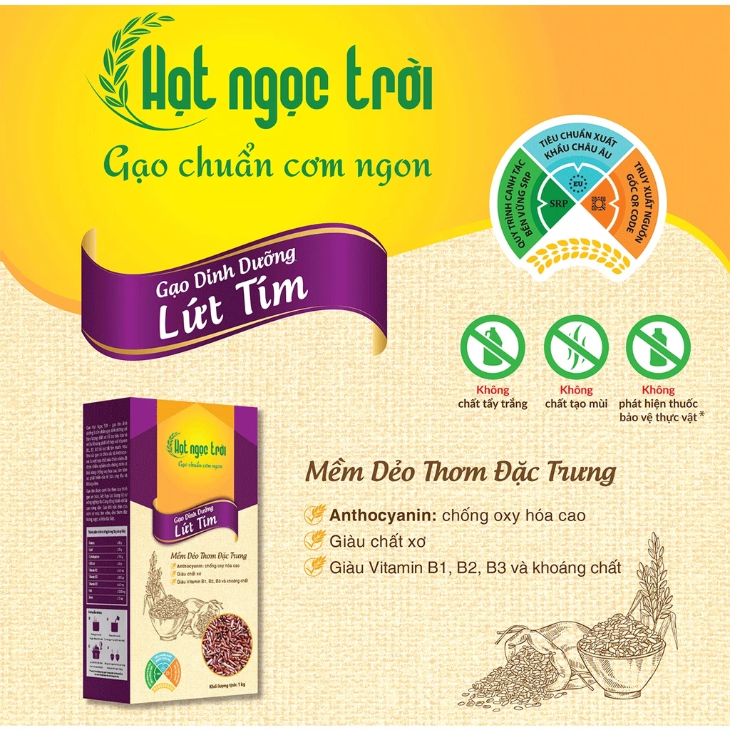 GẠO LỨT TÍM HẠT NGỌC TRỜI HỘP 1kg