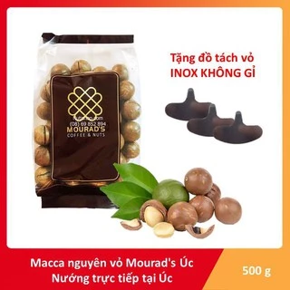 Hạt macca úc vỏ nứt tự nhiên Mourad’s Túi 500g tặng kèm đồ tách vỏ