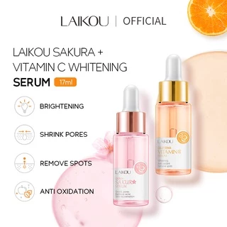 Bộ 2 món serum dưỡng da LAIKOU hoa anh đào 17ml + Vitamin C cấp ẩm 17ml