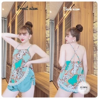 Đồ ngủ sexy nữ pijama hai dây chất lụa mịn mặc nhà thoải mái form dáng dễ thương LOMISA - Tiệm của Shii 40 -60kg