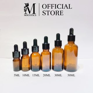 Lọ đựng tinh dầu và mỹ phẩm nút đen khoen vàng Mocotics dung tích 5ml/10ml/15ml/20ml/30ml/50ml