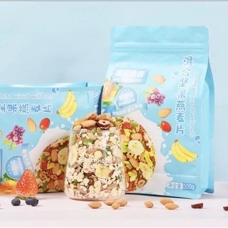 Ngũ cốc yến mạch mix hạt hoa quả xanh 500g