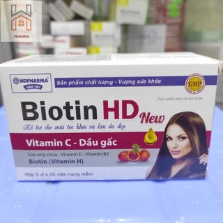 Biotin HD New - Giảm Gãy Rụng Tóc, Sạm Da - Cho Tóc Chắc Khỏe, Làm Chậm Lão Hóa - Hộp 100 viên