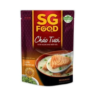 Cháo tươi cá hồi đậu hà lan SG Food