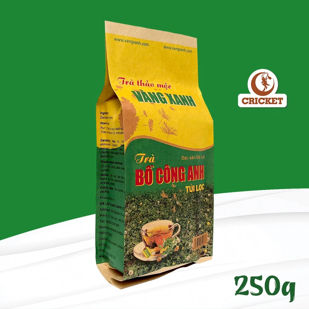 Trà Thảo Mộc Hoa Bồ Công Ạnh 250g - Trà túi lọc vàng xanh đặc sản Đà Lạt, đẹp da tốt cho sức khỏe