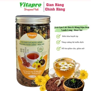 Trà gạo lức huyết rồng đậu đen xanh lòng hoa cúc Vitapro 800gr thanh lọc cơ thể giải nhiệt hỗ trợ giảm cân