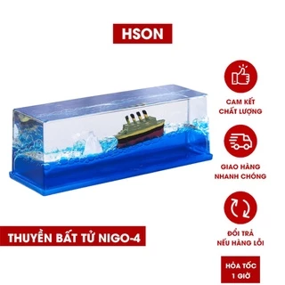 Thuyền bất tử NIGO-4, mô hình tàu Titanic nổi trang trí để bàn học bàn làm việc