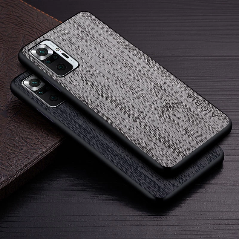 Ốp Lưng Cho Xiaomi redmi note 10 pro 10S 4G 5G Họa Tiết Gỗ Tre Da Vỏ Điện Thoại Sang Trọng coque Cho redmi note 10 pro case capa