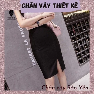 Chân váy bút chì màu đen xẻ trước tới gối( sẵn size)- M59