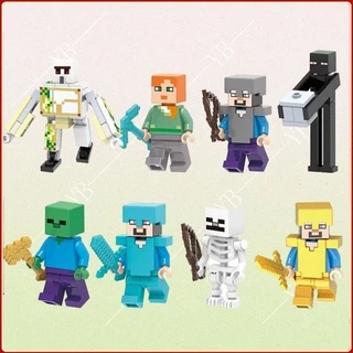 Set đồ chơi lắp ráp mô hình thành phố mini robot minecraft cho bé