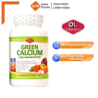 Viên Uống Bổ Sung Canxi Hữu Cơ Olympian Labs Green Calcium Cho Bà Bầu, Sau Sinh Và Trẻ Em, Giúp Xương Chắc Khỏe 100v/h