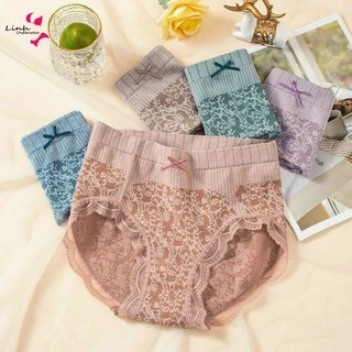 Quần Lót Nữ Cotton 3D kháng khuẩn cạp cao Phương Linh Underwear Họa Tiết Ren Hoa Co Giãn 4 Chiều Định Hình Cơ Thể