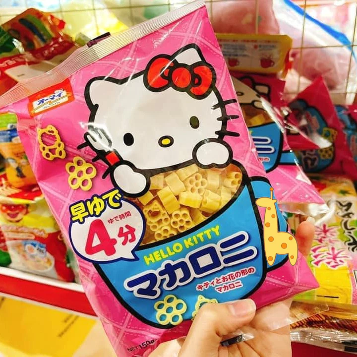 Mì Nui Ăn Dặm Cho Bé Tách Muối Hello Kitty Nhật Bản 150G Làm Từ Lúa Mì Nguyên Cám Thơm Ngon Bổ Dưỡng Tốt Cho Hệ Tiêu Hóa