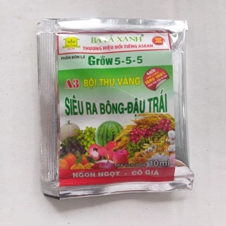 Siêu ra bông (hoa), đậu trái - Grow 5-5-5 Ba lá Xanh 10ml