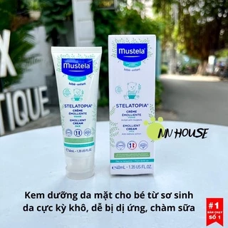 Kem dưỡng da mặt Mustela Stelatopia cho từ trẻ sơ sinh da khô, da cơ địa dễ bị kích ứng, chàm sữa, cream kem dưỡng ẩm