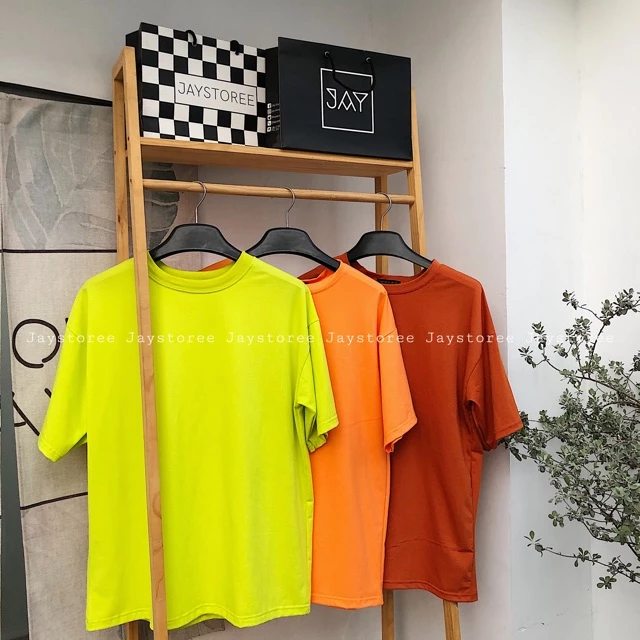 Áo thun trơn unisex tay lỡ oversize XANH NEON/CAM/CAM ĐẤT ❤️/Nam nữ unisex/FREESHIP 50K 🔥