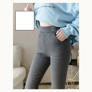 Quần legging nữ đen xám co giãn đàn hồi tốt chất ấm mặc mềm mịn