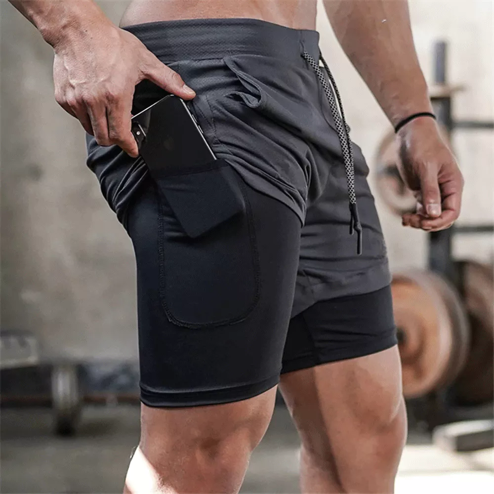 Superflower Nam 2 Trong 1 Quần Short Chạy Bộ Hai Lớp Nhanh Khô GYM Thể Dục Chạy Bộ Đi Xe Đạp Tập Luyện Quần ngắn đi xe đạp Quần