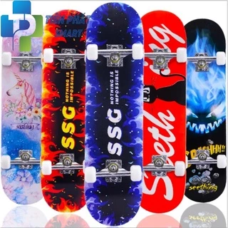 Ván Trượt Skateboard Gỗ Phong 7 Lớp , Mặt Nhám Cao Cấp, Ván Trượt Thể Thao Chuyên Nghiệp( Nhiều màu lạ mắt)