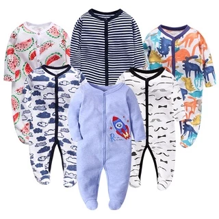 Jumpsuit Ngủ BằNg Cotton MềM MạI, HọA TiếT HoạT HìNh Cho Bé Sơ Sinh