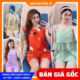 Đồ bộ nữ Đồ bộ mặc nhà Vải Kate lụa mềm mịn mát in họa tiết hoạt hình dễ thương BTK tổng hợp