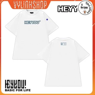 Áo phông nữ VYLINHSHOP  Áo thun HEYYOU BASIC LINE T-SHIRT 2021 WHITE/BLUE 2 màu đen trắng