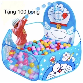 Lều Bóng Nhà Banh Lều Chơi Trẻ Em Đoremon, Kitty , Hươu Có Rổ Ném Tặng Kèm 100 Trái Banh