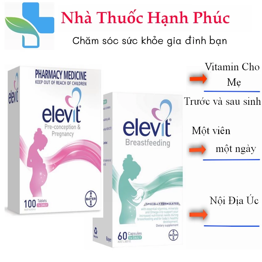 Vitamin tổng hợp Elevit cho mẹ bầu và sau sinh - Nội Địa Úc - Bổ xung vitamin cho mẹ trước và sau khi sinh